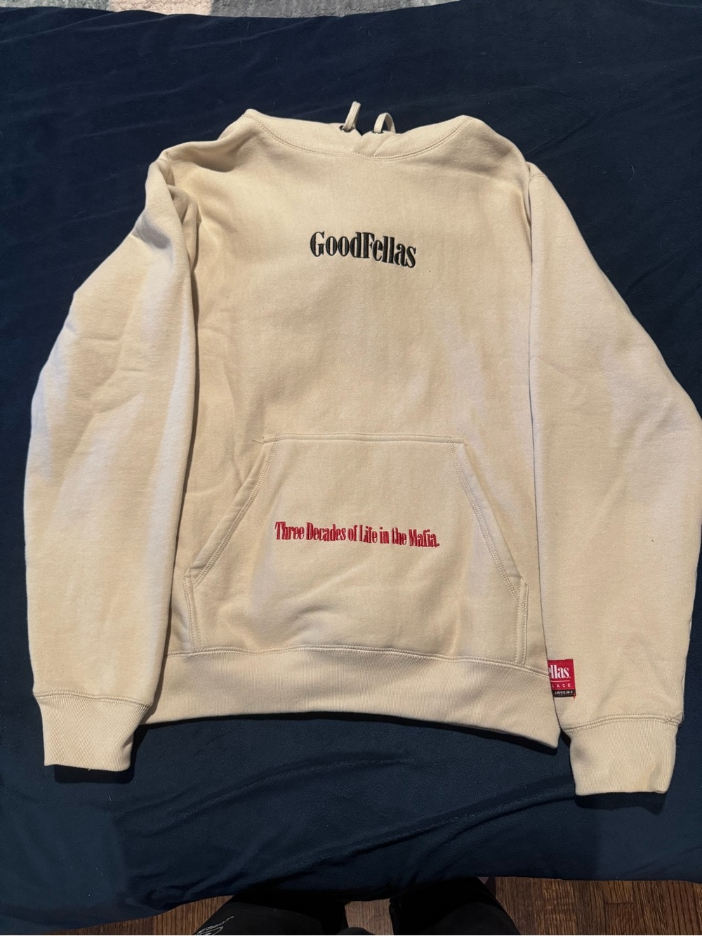 PALACE Cream Hoodie with Black and Red Label